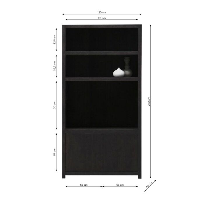 Boekenkastset Juwel 5 vaks + TV-meubel 120 cm