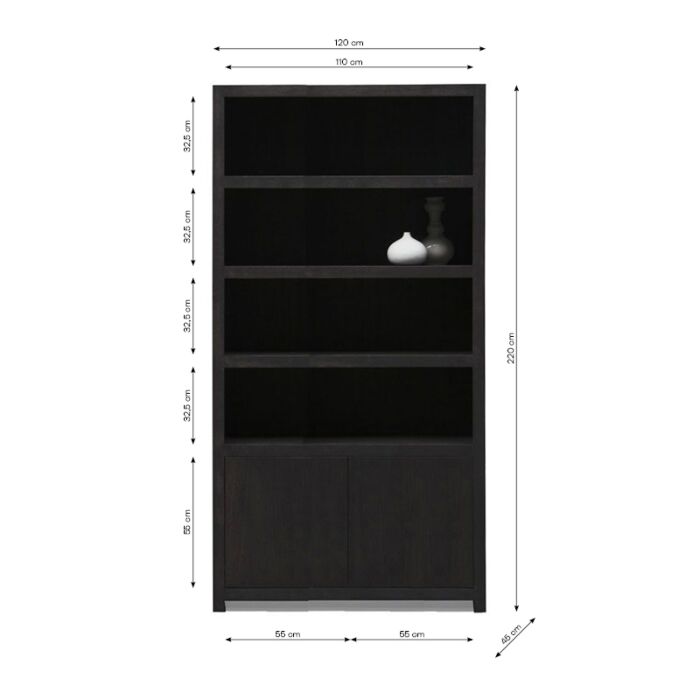 Boekenkast Juwel 4 Vaks 120cm