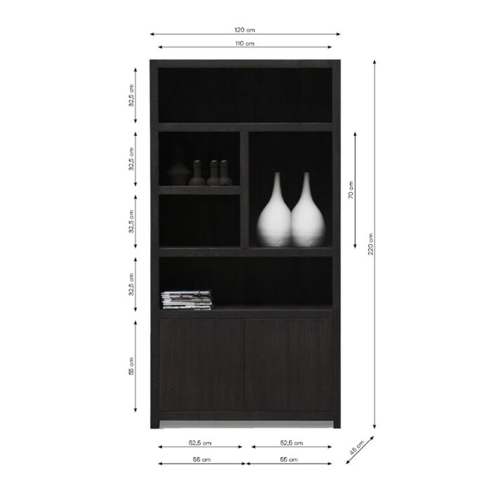 Boekenkastset Juwel 5 vaks + TV-meubel 120 cm