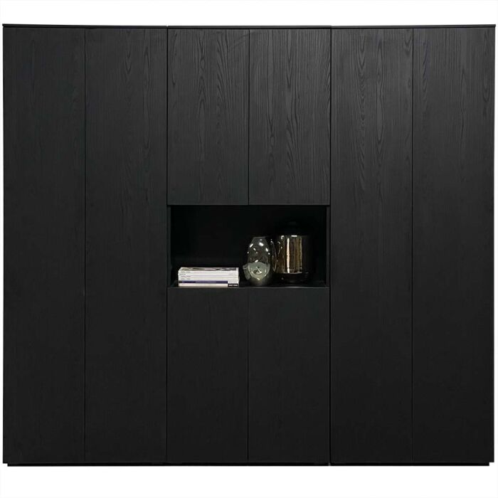 Boekenkast Basic Libara 80cm Zwart 1 Open Vakken 