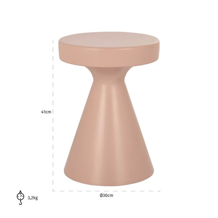 Bijzettafel Kimble Roze Klein 30Ø