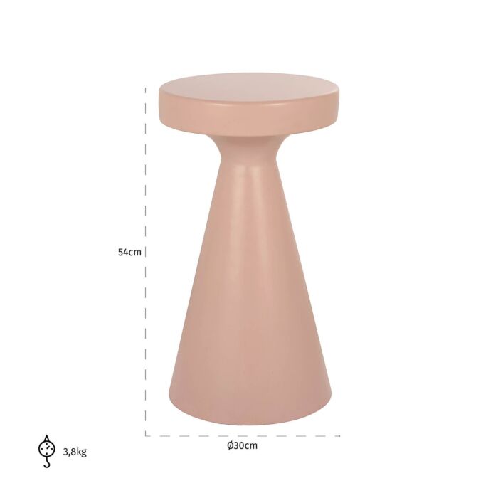Bijzettafel Kimble Roze Groot 30Ø