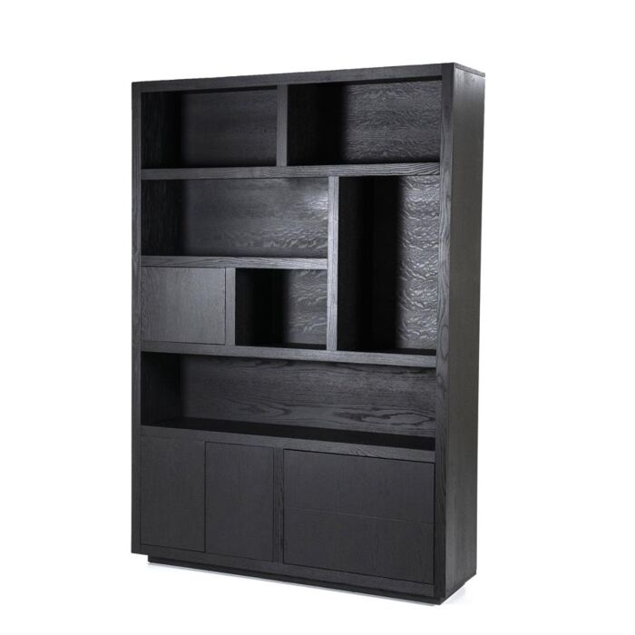 Kabinet Helsing 150x220 cm 2-delig 3-drs. 2 laden - zwart