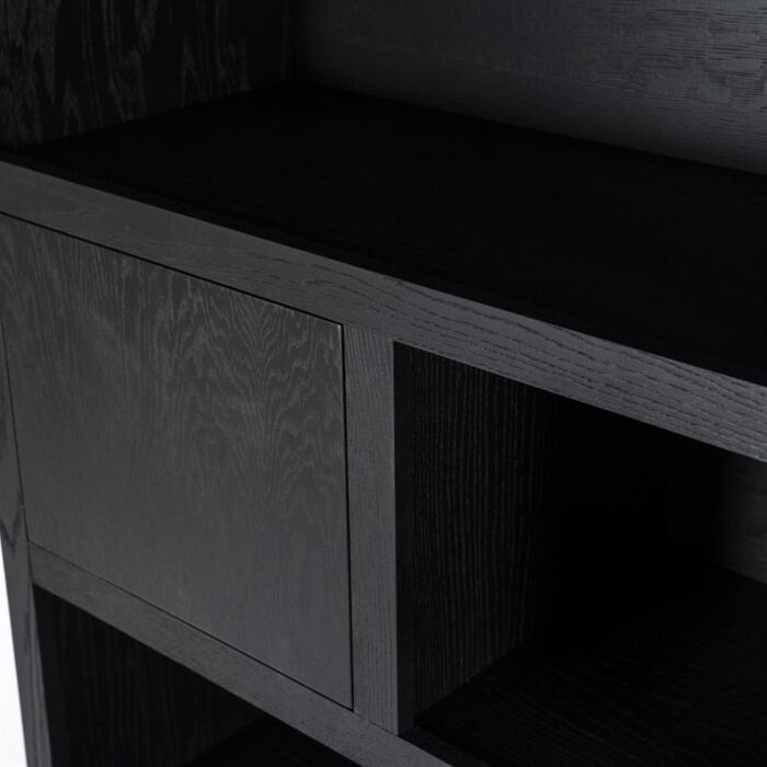Kabinet Helsing 150x220 cm 2-delig 3-drs. 2 laden - zwart