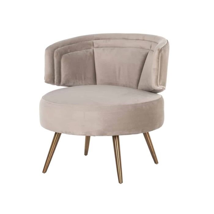 Fauteuil Hazel Khaki Velvet Fire Retardant