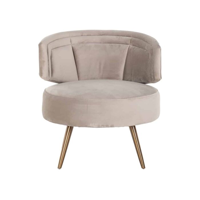 Fauteuil Hazel Khaki Velvet Fire Retardant