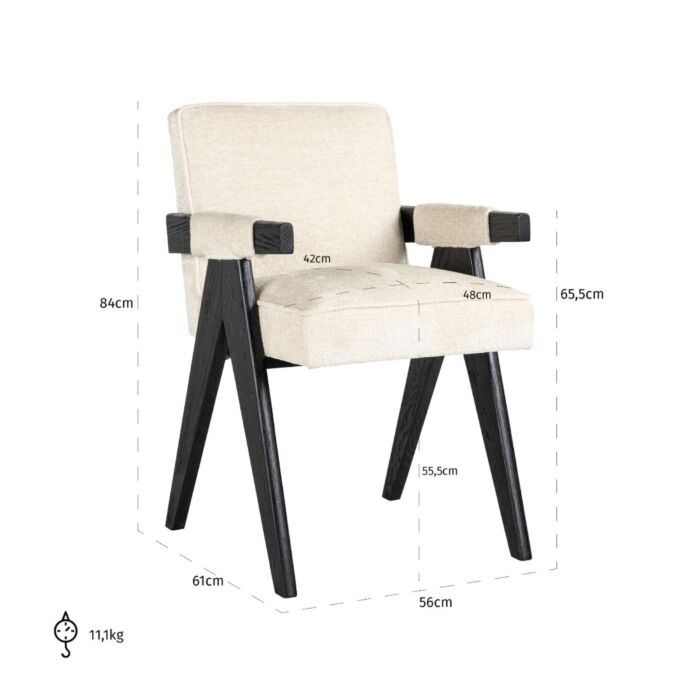 Stoel Cooper White Chenille