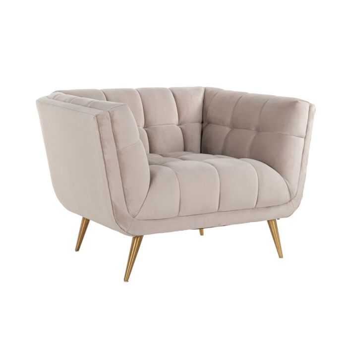 Fauteuil Huxley Khaki velvet / Brushed gold