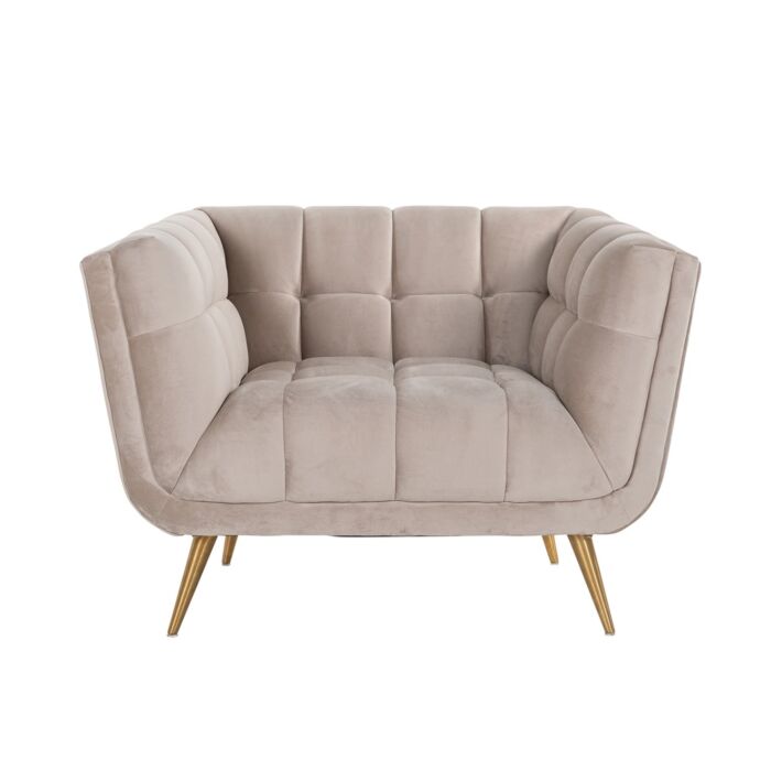 Fauteuil Huxley Khaki velvet / Brushed gold