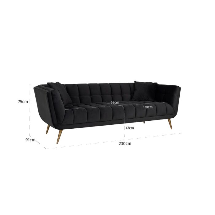 Bank Huxley Velvet Antraciet