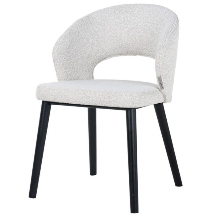 Eetkamerstoel Savoy White Bouclé