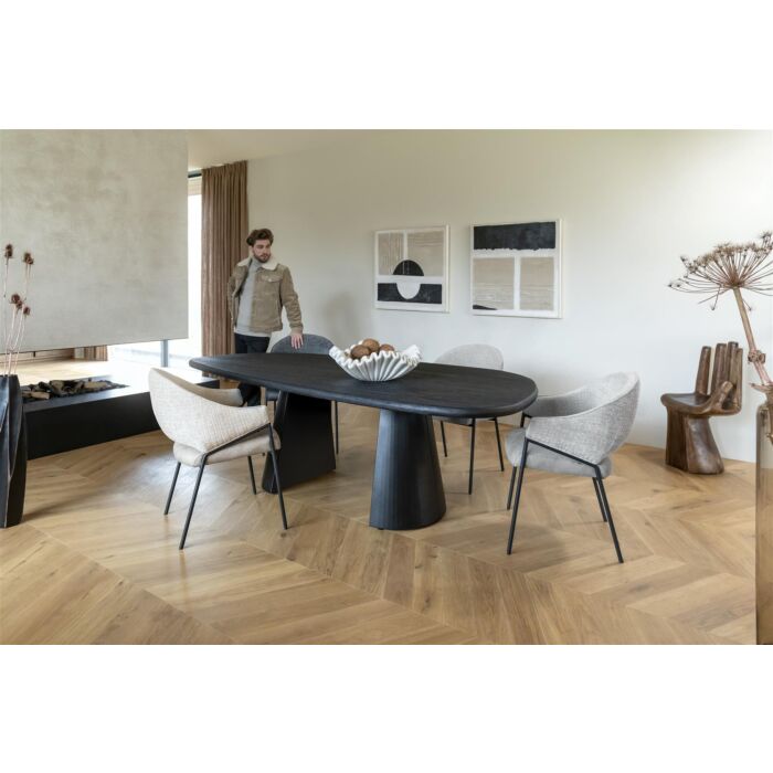Eetkamertafel Arawood Teardrop 210x120 Cm Zwart