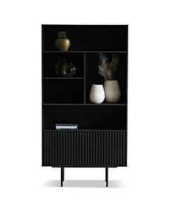 Boekenkast Spider 120cm 5 Vaks Rechts Zwart
