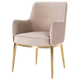 Stoel Breeze Khaki Velvet Brushed Gold